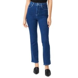 PAIGE High Rise Cindy Straight Leg Jeans Dark Wash Women's Size 30 Denim